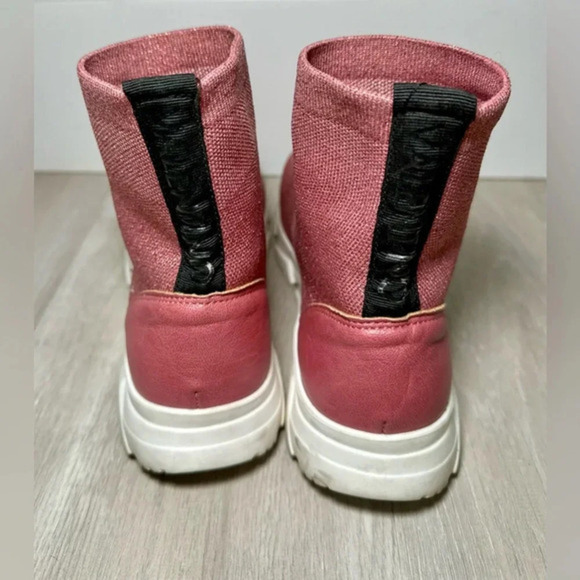 Valentino womens‎ sock sneakers pink sparkly sz 7 - Picture 4 of 7